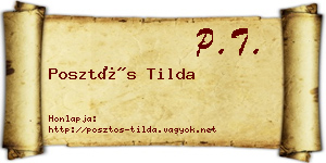 Posztós Tilda névjegykártya